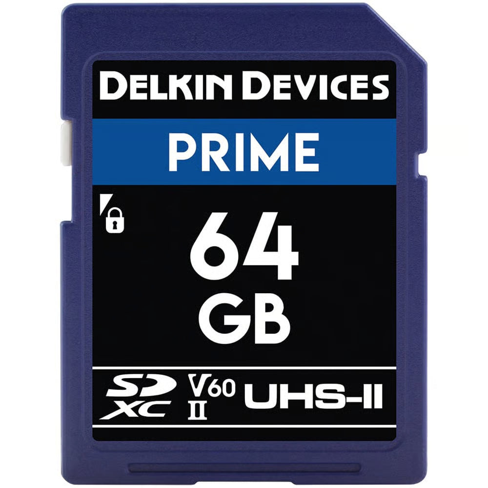Keep your content safe, this Prime SD card has a storage capacity of 64GB, a writing speed of 150 MB/s, and stores 8K, 4K, and Full HD videos.