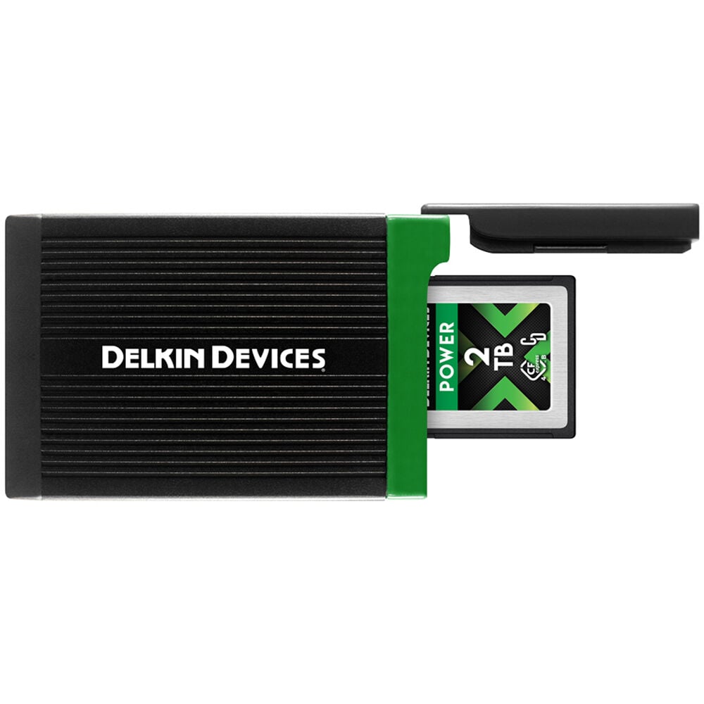 Delkin Devices USB 4.0 CFexpress Type B Memory Card Reader – high-speed reader for fast and reliable transfers from CFexpress Type B cards to computers.
