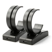 Luxceo Magnetic Clamp securely holding a tube light against a metal surface, showcasing durable ABS plastic bracket clips and magnetic hook for photography studio setups.