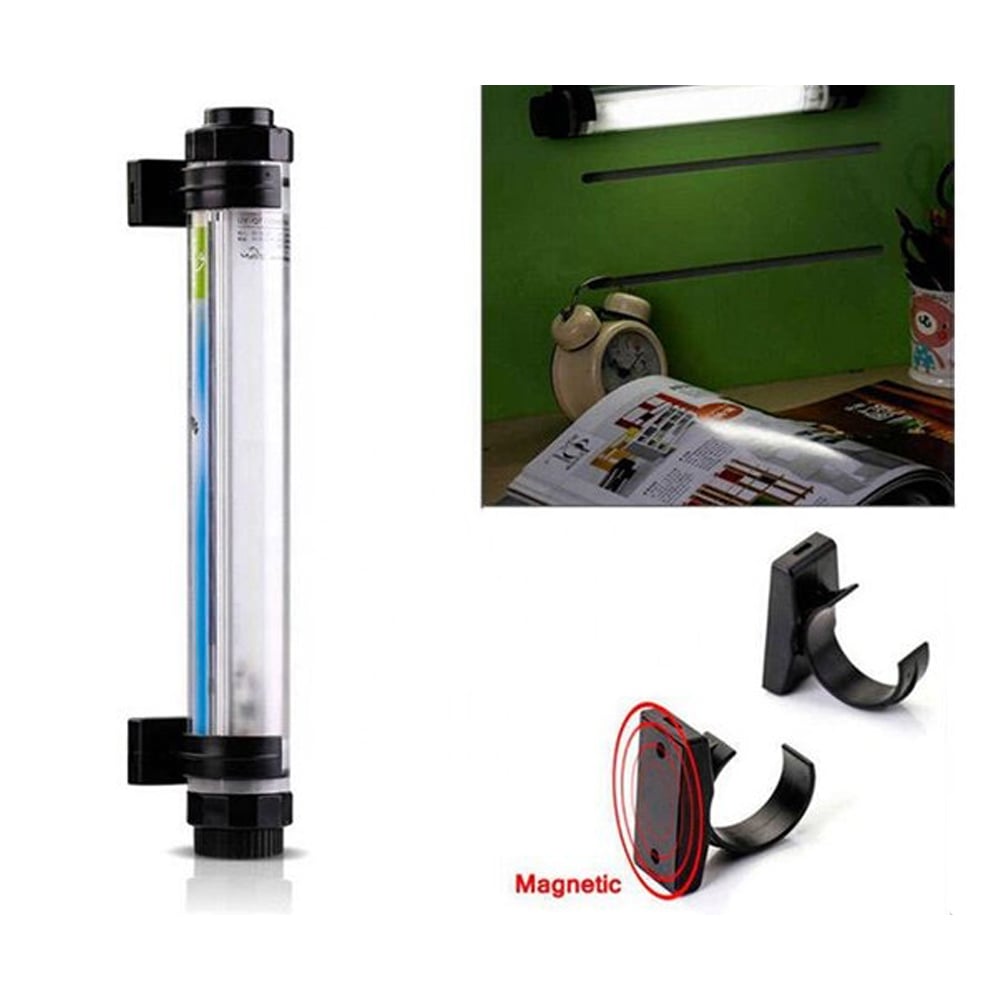 Luxceo Magnetic Clamp securely holding a tube light against a metal surface, showcasing durable ABS plastic bracket clips and magnetic hook for photography studio setups.