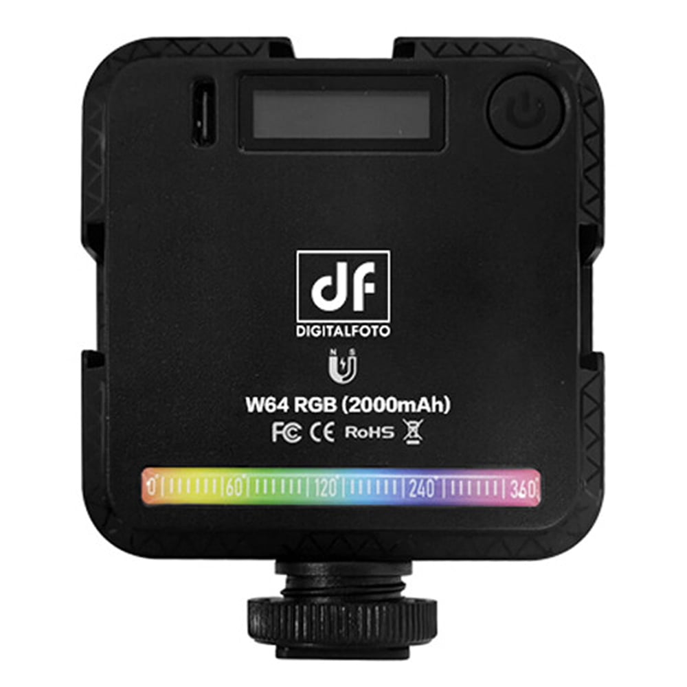 Luxceo W64RGB Mini LED Light with 2500–9000K adjustable colour, 20 effects, built-in magnet, and portable design for creators.