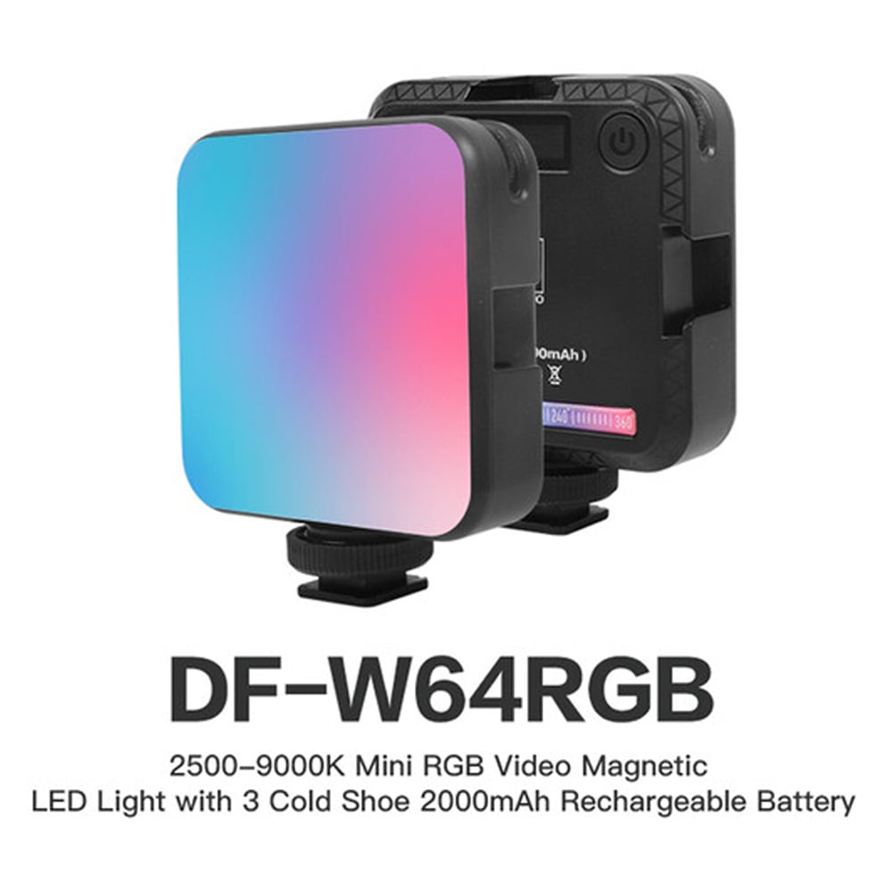 Luxceo W64RGB Mini LED Light with 2500–9000K adjustable colour, 20 effects, built-in magnet, and portable design for creators.