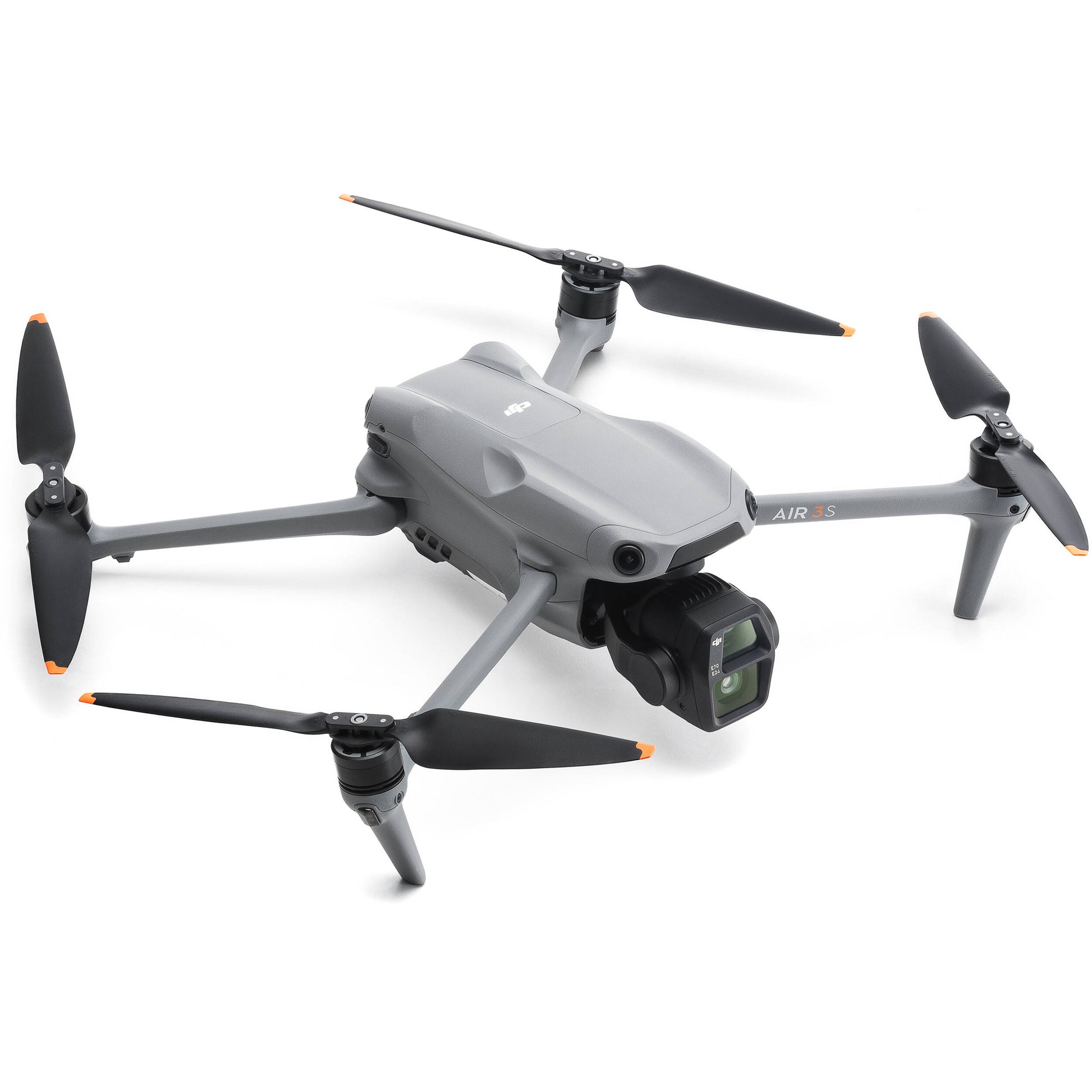 DJI Air 3S drone with dual 1-inch CMOS cameras, 45-min flight time, omnidirectional obstacle sensing, and DJI RC 2 controller