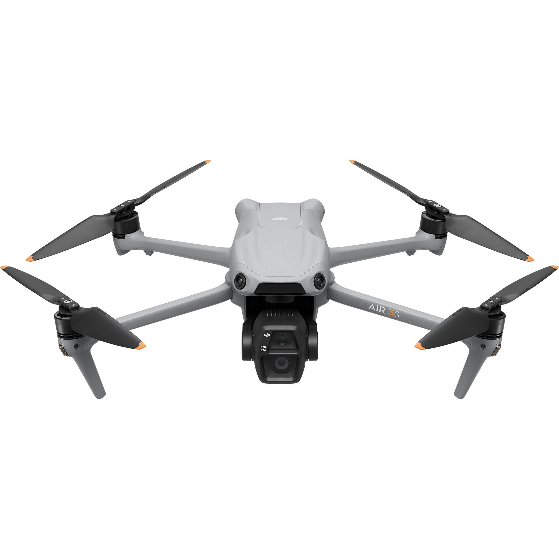 DJI Air 3S drone with dual 1-inch CMOS cameras, 45-min flight time, omnidirectional obstacle sensing, and DJI RC 2 controller