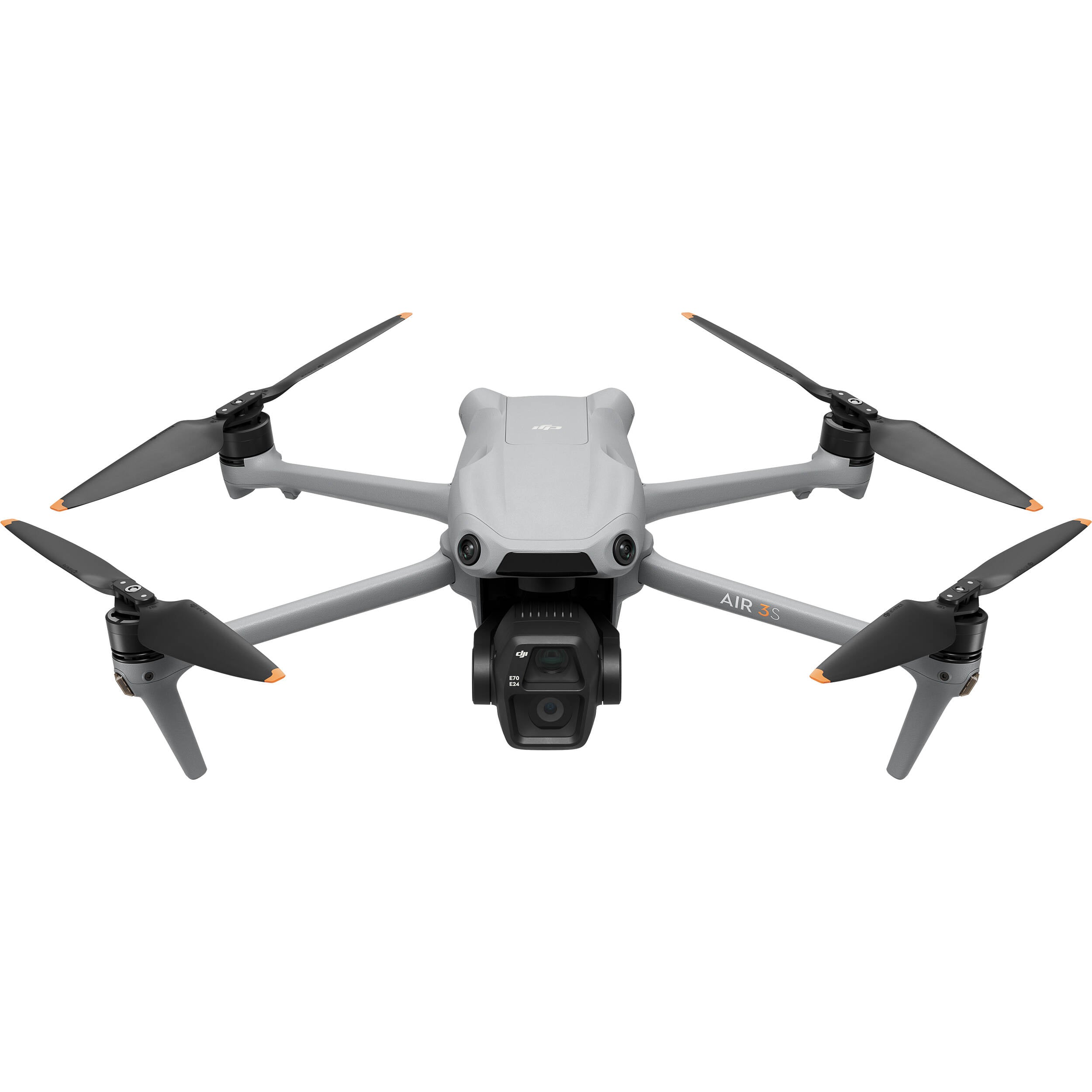DJI Air 3S drone with dual 1-inch CMOS cameras, 45-min flight time, omnidirectional obstacle sensing, and DJI RC 2 controller