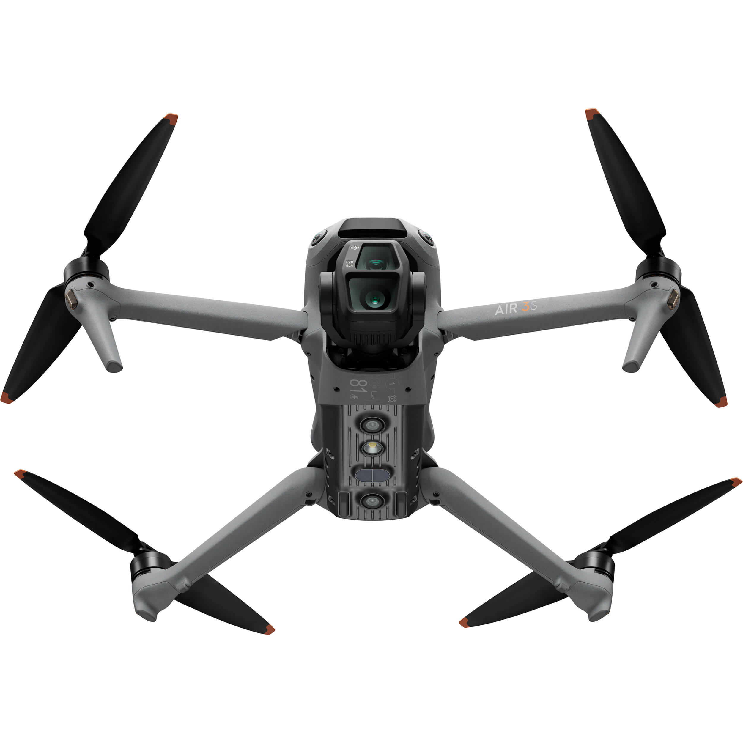 DJI Air 3S drone with dual 1-inch CMOS cameras, 45-min flight time, omnidirectional obstacle sensing, and DJI RC 2 controller