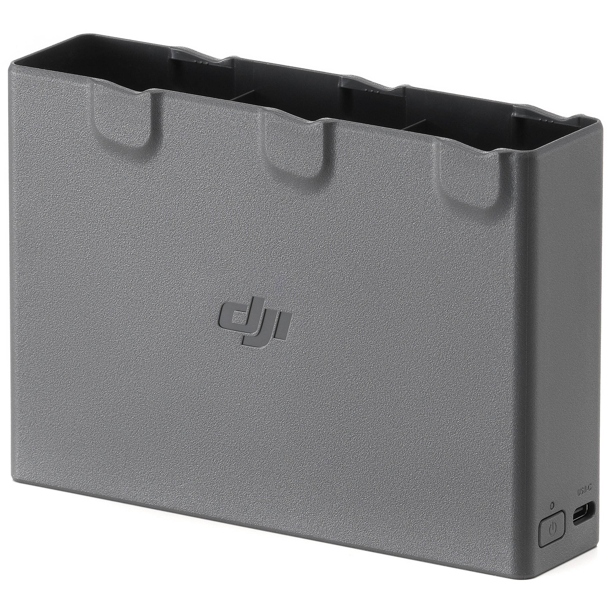 A black DJI Avata 2 Two-Way Charging Hub is shown with a USB-C cable attached.