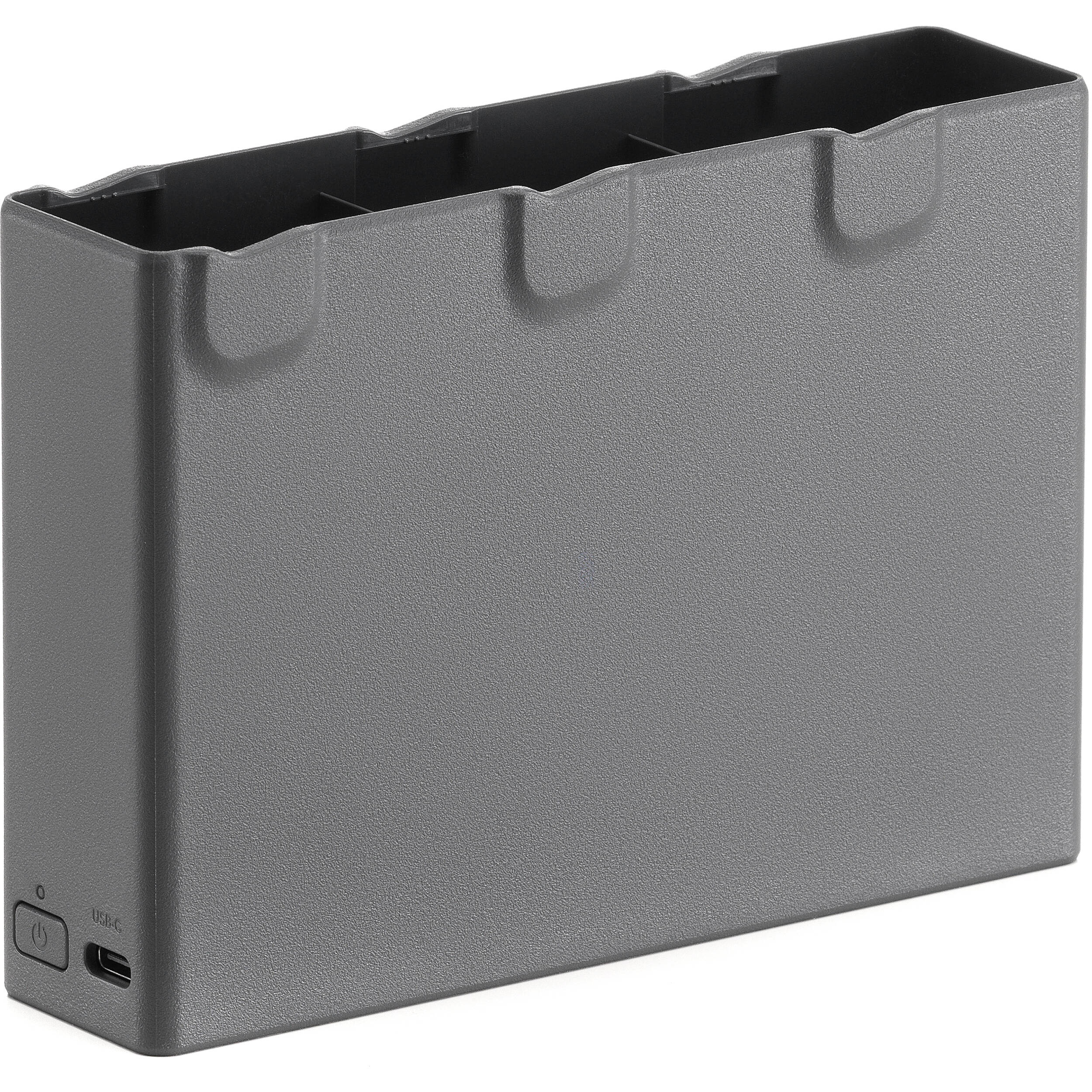 A black DJI Avata 2 Two-Way Charging Hub is shown with a USB-C cable attached.