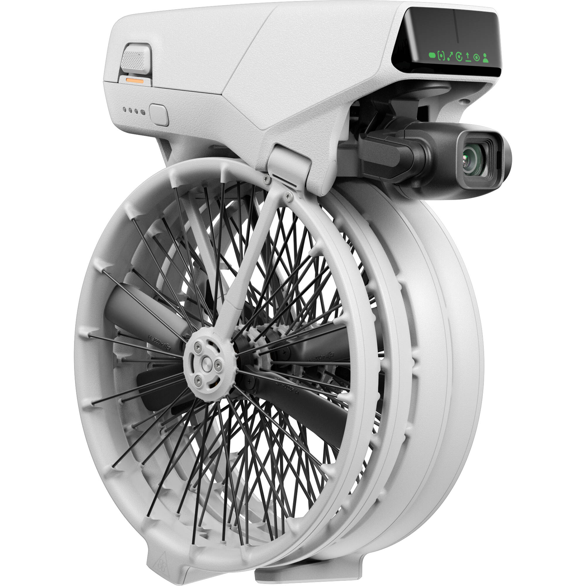 A black DJI RC-N3 drone remote controller is displayed, featuring two joysticks and a retractable smartphone mount on top.