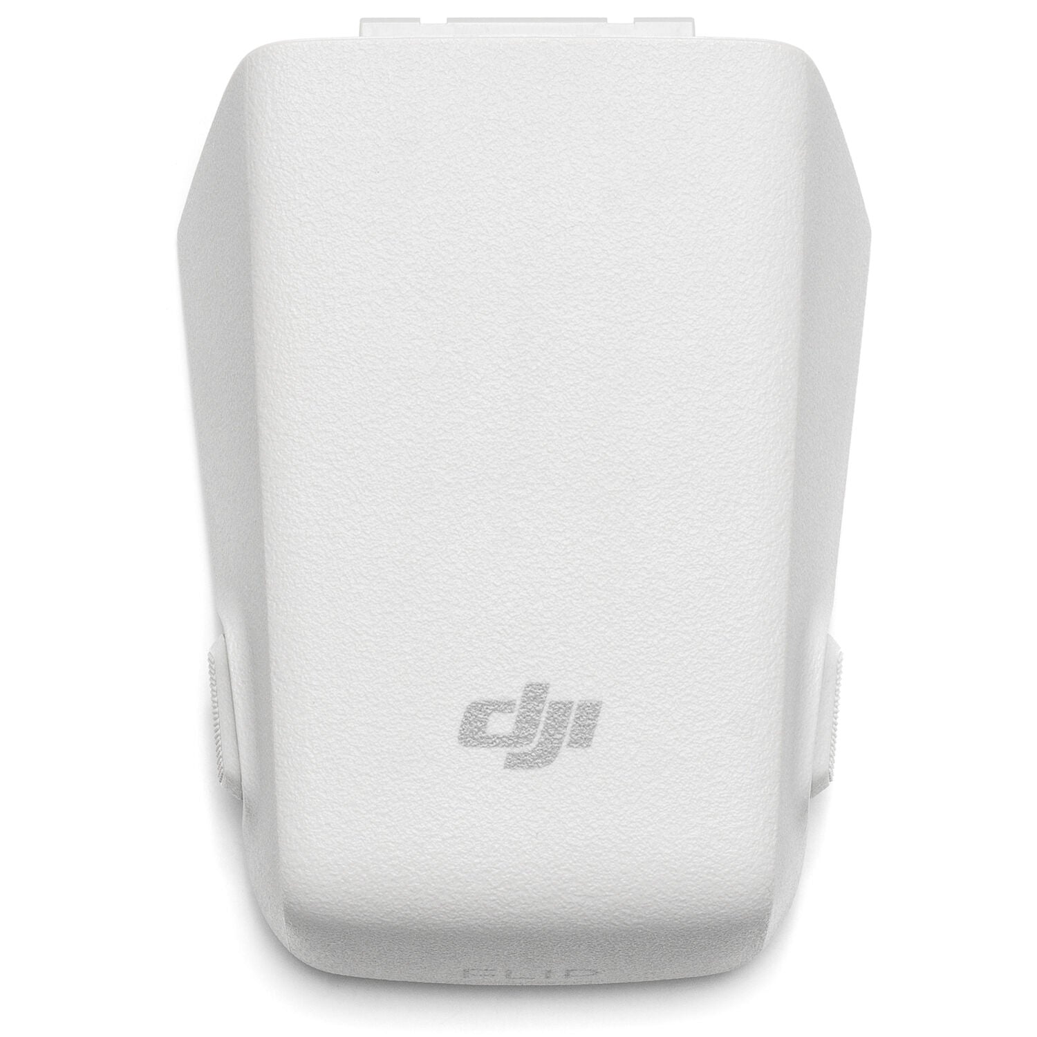 A black DJI Intelligent Flight Battery is shown, featuring a power button and four LED indicators.