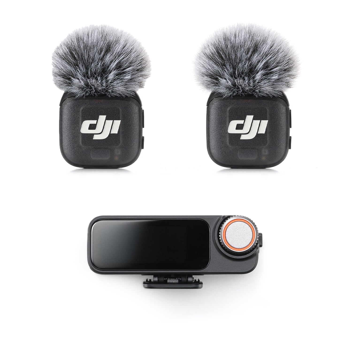 DJI Mic 3 wireless microphone system with transmitters, receiver, and charging case.