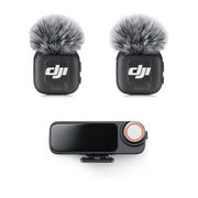 DJI Mic 3 wireless microphone system with transmitters, receiver, and charging case.