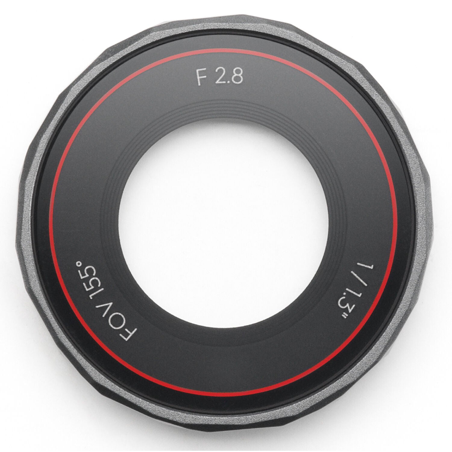 DJI Osmo Action 5 Pro glass lens cover — thin circular high-strength glass protector with hydrophobic AF coating beside an Osmo Action 5 Pro camera.