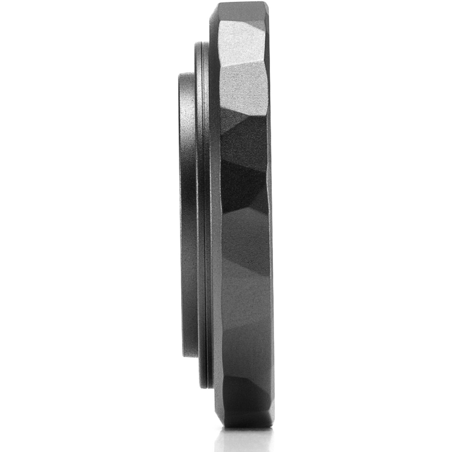 DJI Osmo Action 5 Pro glass lens cover — thin circular high-strength glass protector with hydrophobic AF coating beside an Osmo Action 5 Pro camera.