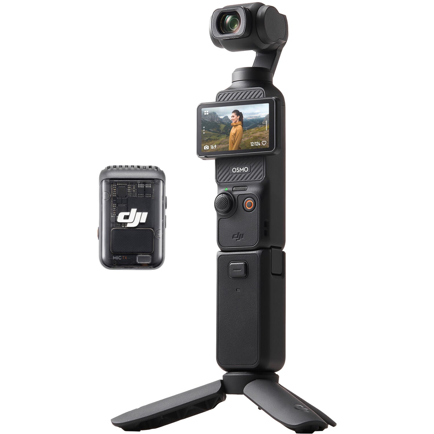 DJI Osmo Pocket 3 Creator Combo – all-in-one 4K gimbal camera kit with accessories for vloggers and content creators, featuring a rotating touchscreen and 1-inch sensor.