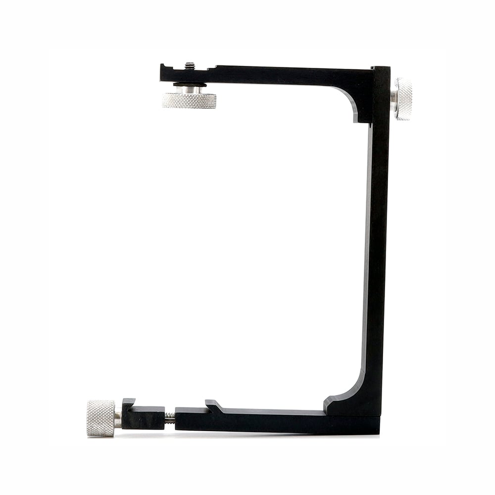 DJPhoto Telephoto Flash Bracket designed for telephoto lenses to reduce shadows and red-eye.