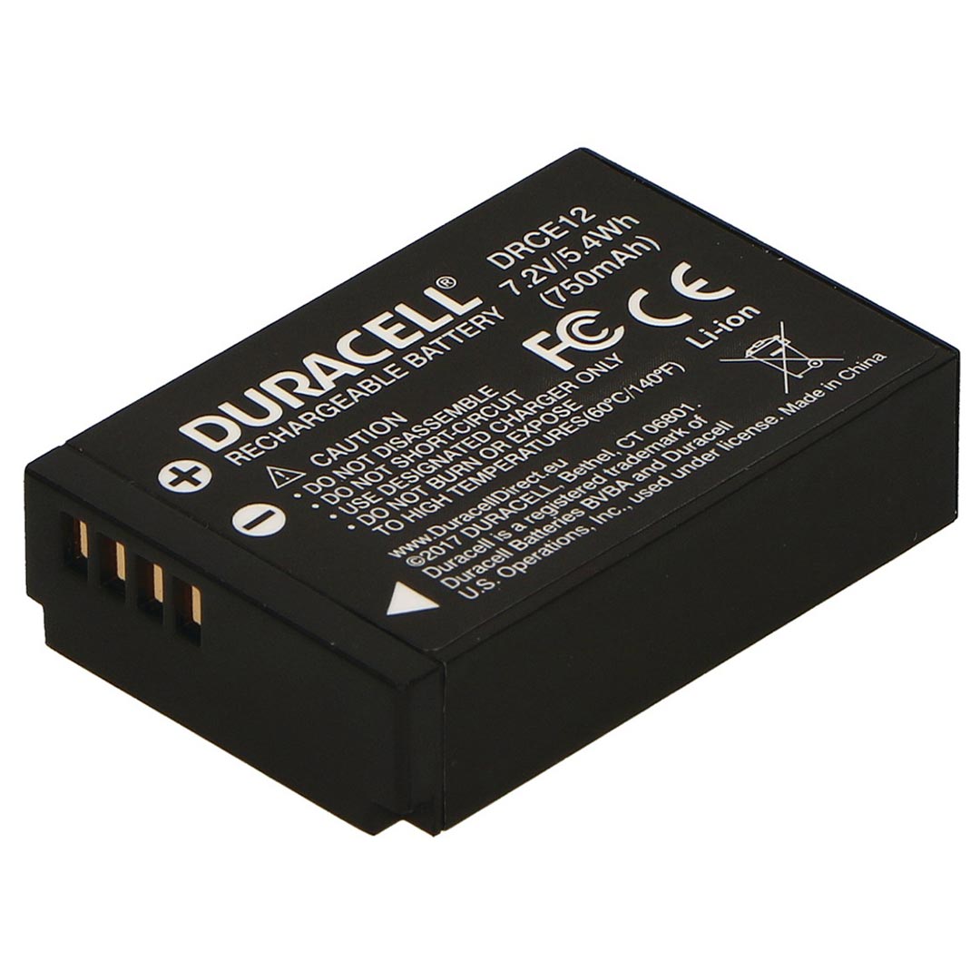 Duracell rechargeable battery on a white background