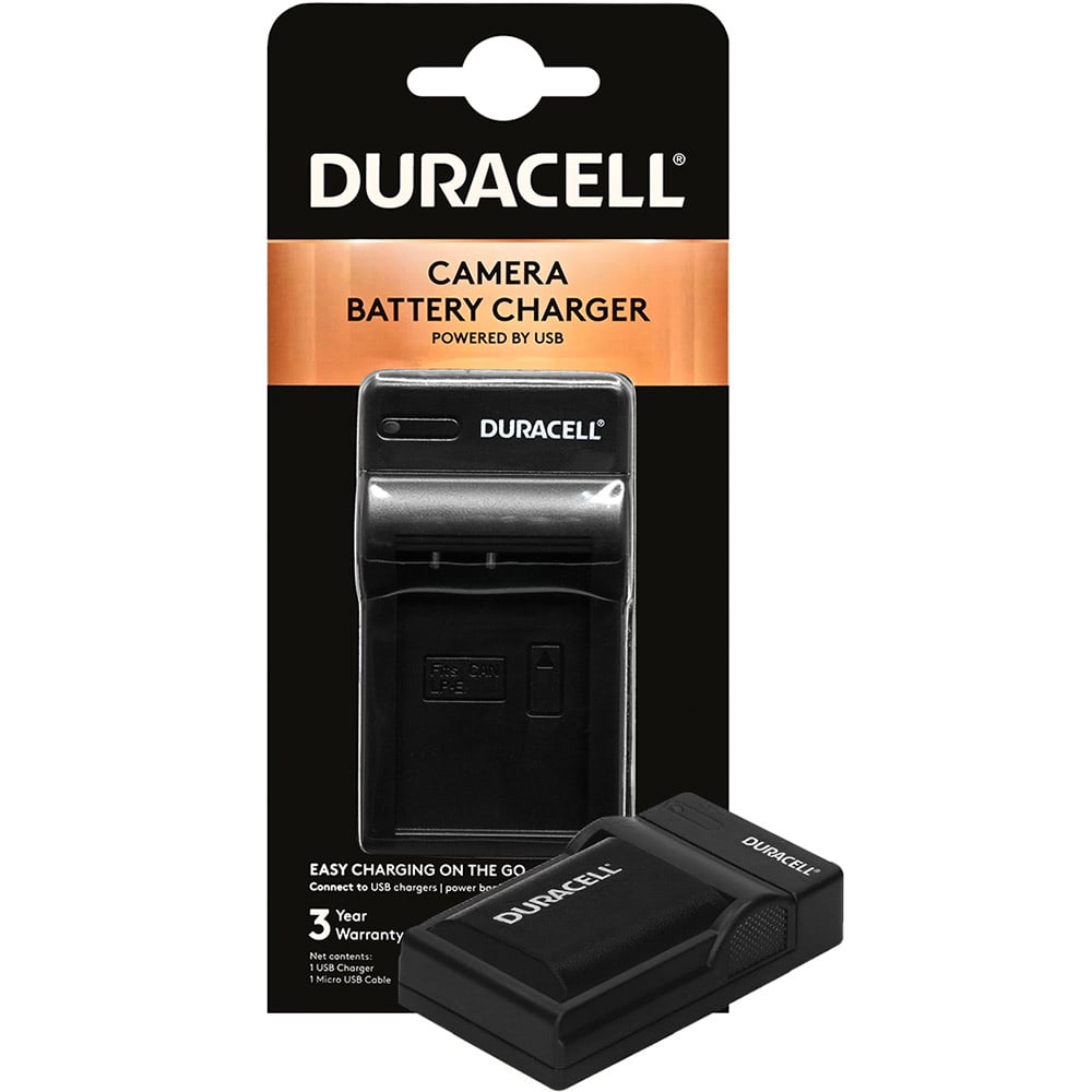 Duracell Battery Charger for Canon LP-E6 – a reliable third-party charger designed to safely and efficiently power up your Canon camera batteries.