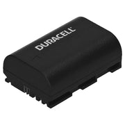 Black Duracell battery on a white background
