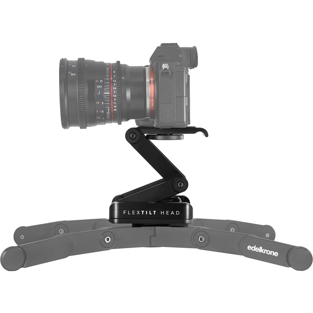 edelkrone FlexTILT Head v3 compact pan‑tilt mount with dual‑arm constant‑friction Z‑frame design, supports camera up to about 2.5 kg.