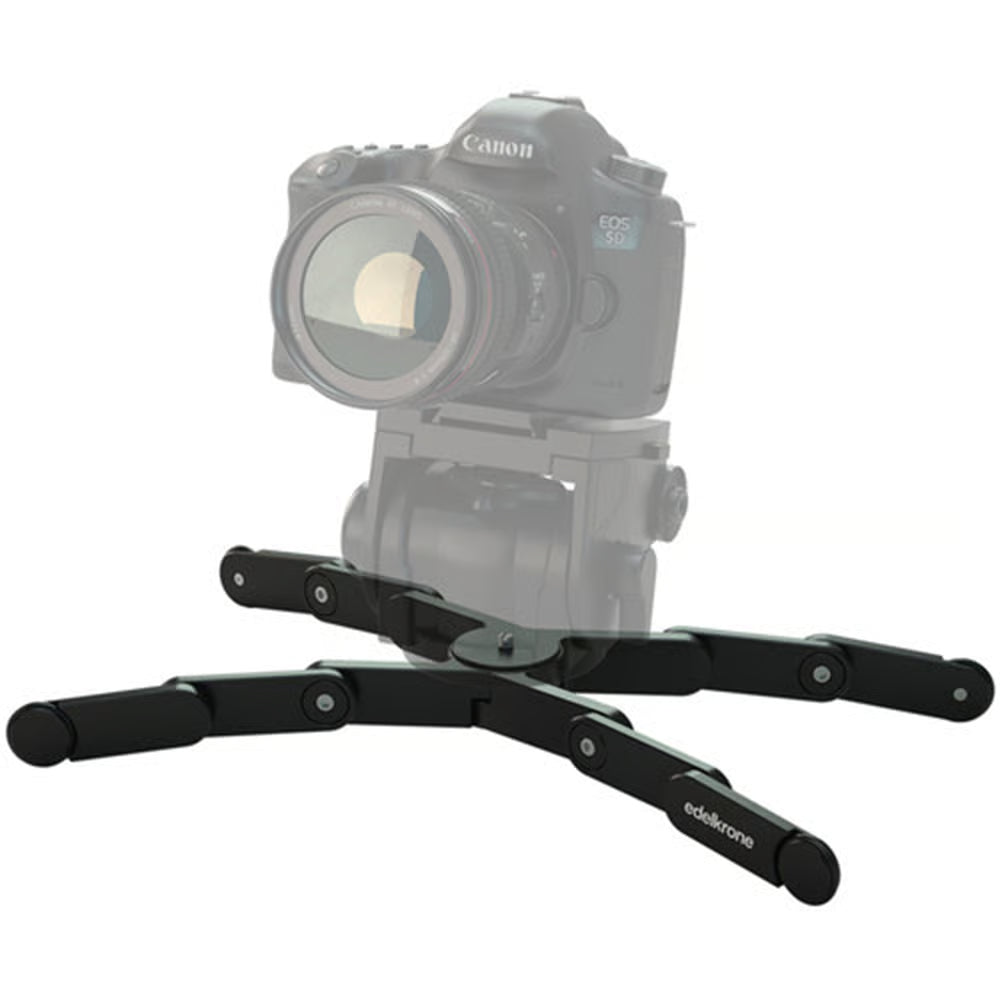 Camera with a black stabilizer on a white background