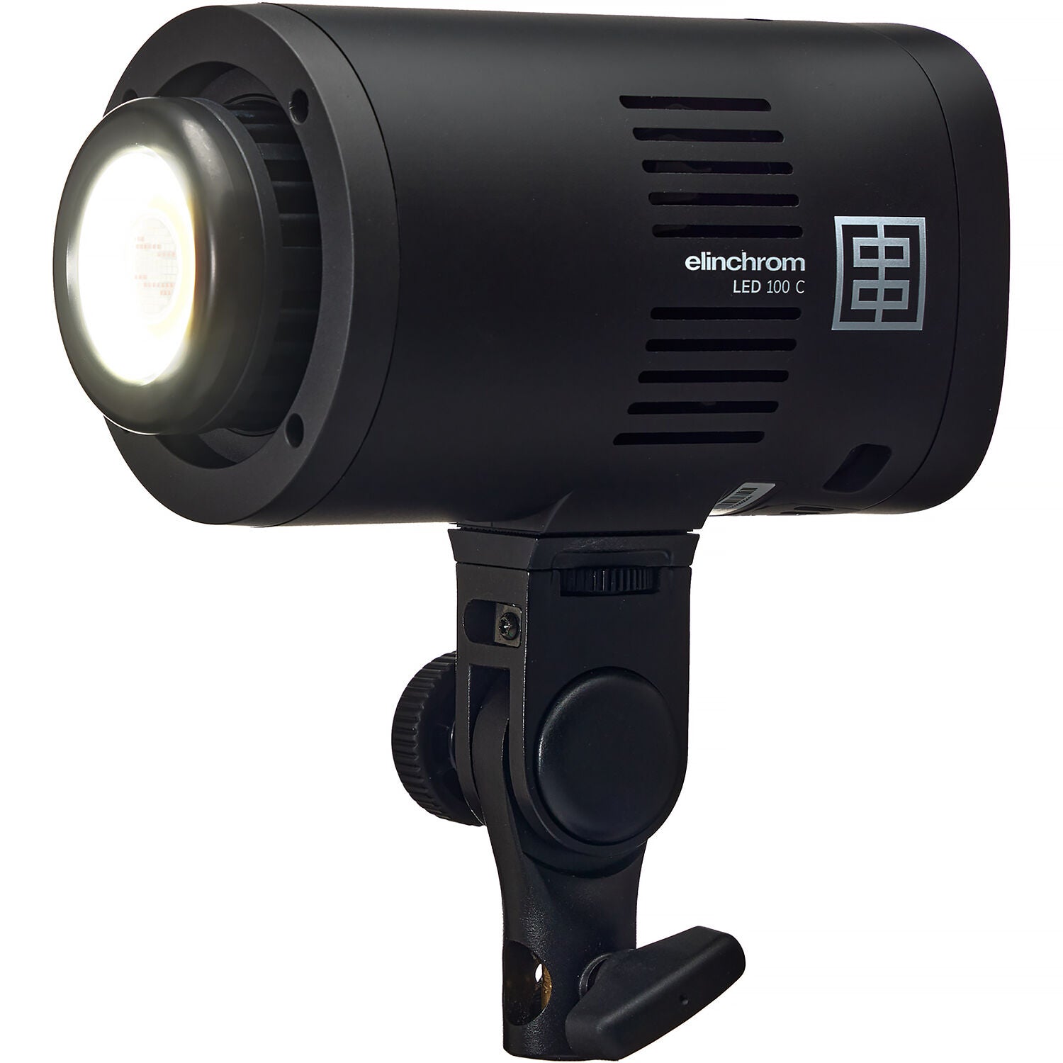 Black studio light with 'Elinchrom' branding on a white background