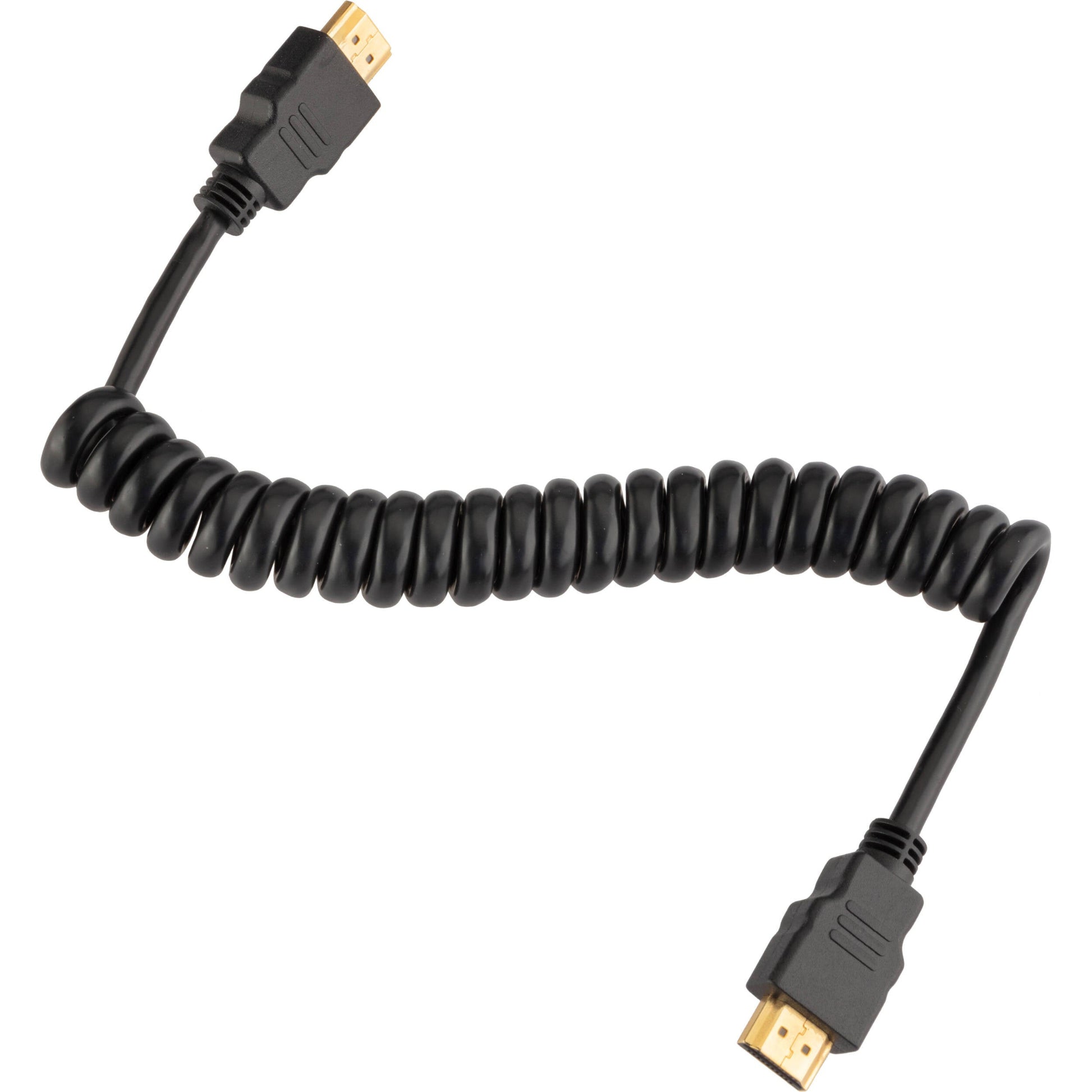 The high-speed coiled HDMI cable from Elvid ensures reliable signal transfer. It supports up to 4K resolution and an 18Gb/s transfer speed.