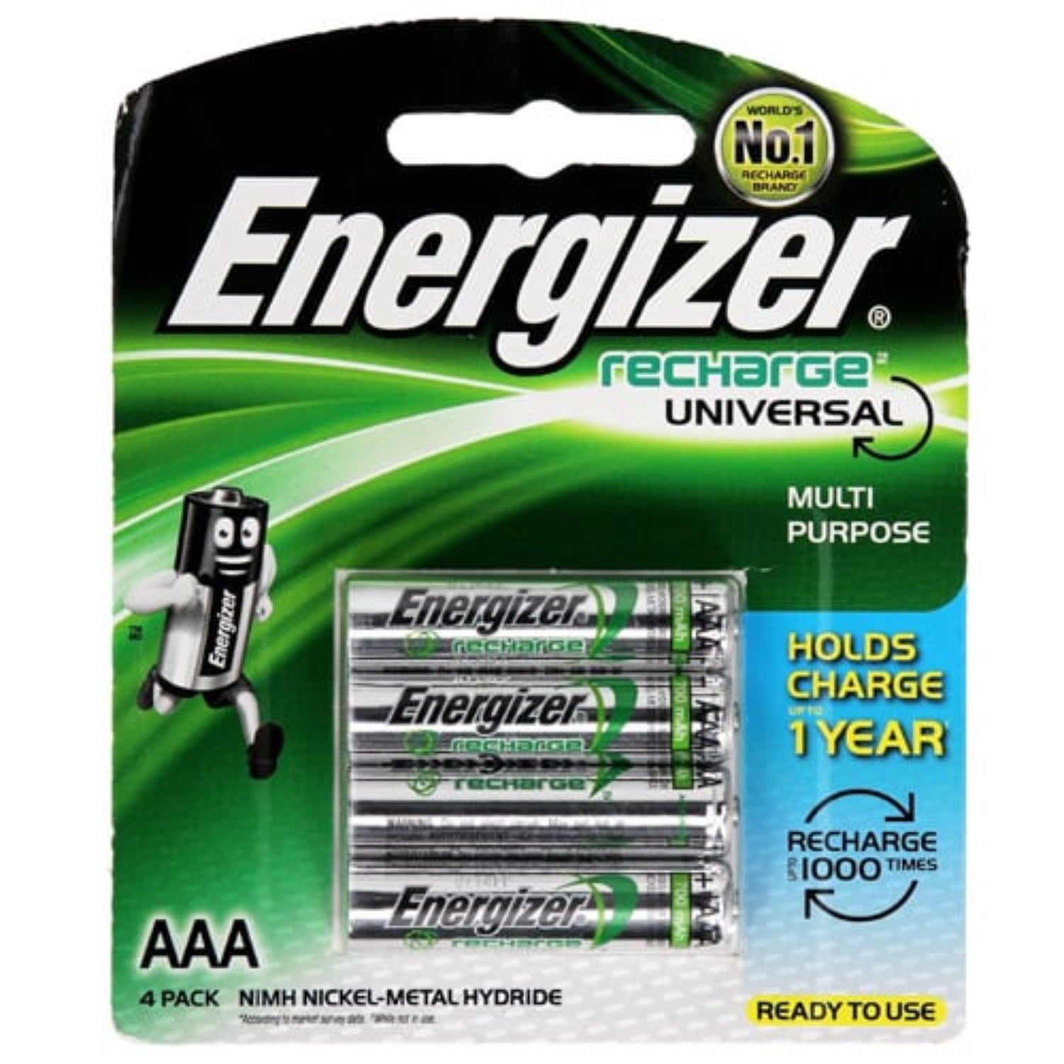 Energizer – NiMH Rechargeable Batteries AAA (4-pack) is reusable power for high-tech, high-drain devices.