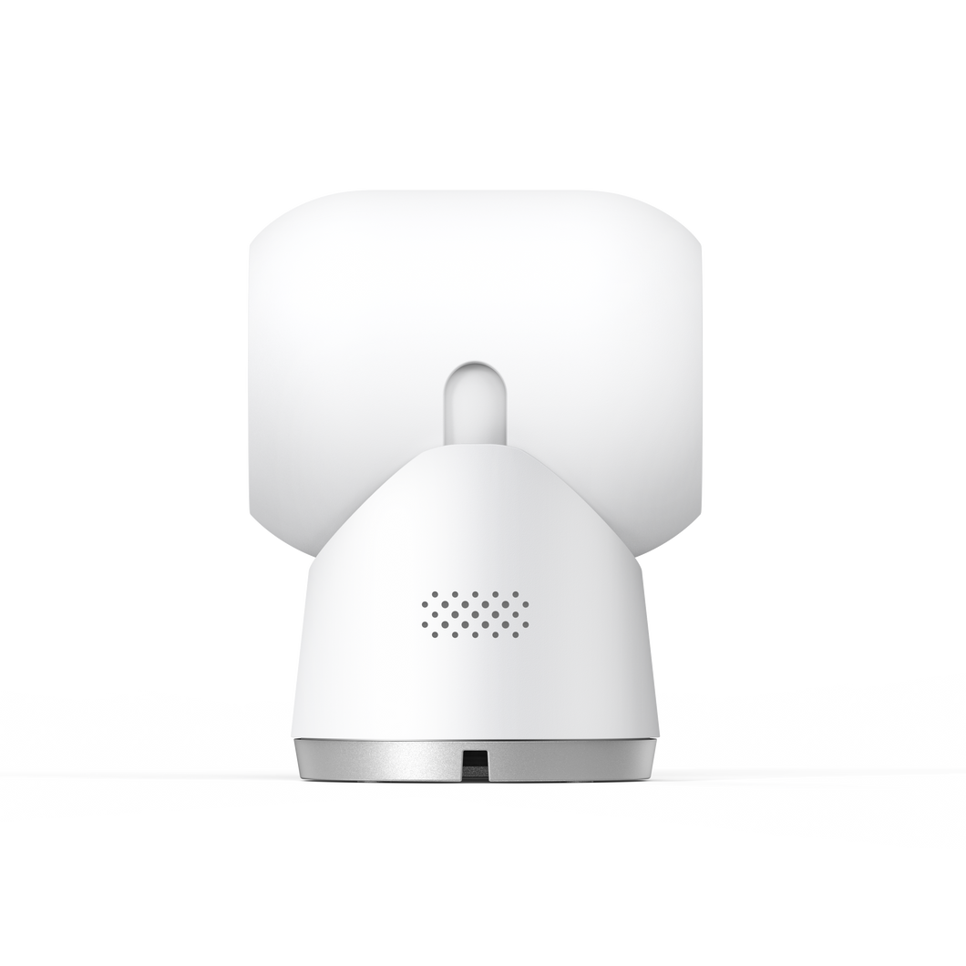 The Eufy Indoor 4K Dual Cam S350 is a security camera for indoor use, featuring a dual-camera system with 4K wide-angle and 2K telephoto lenses, 360-degree pan and tilt capabilities, and 8x hybrid zoom.