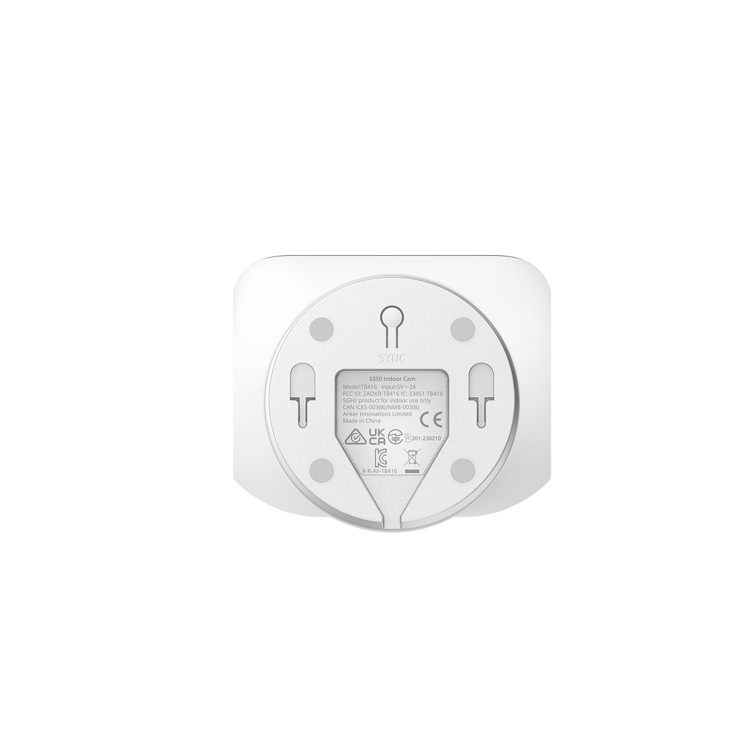 The Eufy Indoor 4K Dual Cam S350 is a security camera for indoor use, featuring a dual-camera system with 4K wide-angle and 2K telephoto lenses, 360-degree pan and tilt capabilities, and 8x hybrid zoom.