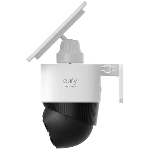 The Eufy SoloCam S340 is a solar-powered, wireless PTZ security camera featuring dual lenses (3K wide-angle + 2K telephoto) and hybrid 8× zoom for detailed close-ups.