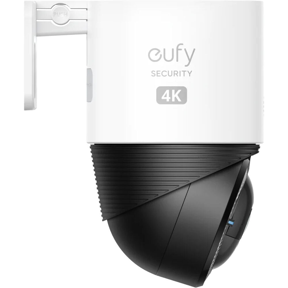 Eufy Security 4G LTE Cam S330 – white outdoor pan-tilt camera with integrated solar panel on top and 4K lens at front.