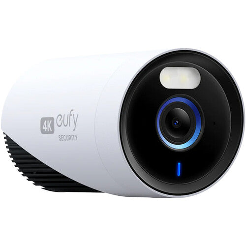 The eufyCam E330 Professional Add-On Camera is a 4K outdoor security camera that features 24/7 recording with stable plug-in power, AI-powered face recognition, and enhanced Wi-Fi connectivity.