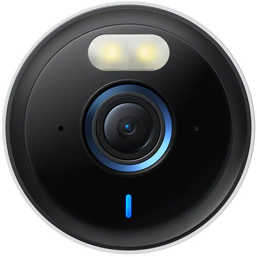 The eufyCam E330 Professional Add-On Camera is a 4K outdoor security camera that features 24/7 recording with stable plug-in power, AI-powered face recognition, and enhanced Wi-Fi connectivity.