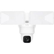 The Eufy Security Floodlight Camera E30 is an outdoor security camera that features 360° surveillance, 2K HD video resolution, and AI motion tracking with 2,000-lumen motion-activated floodlights.
