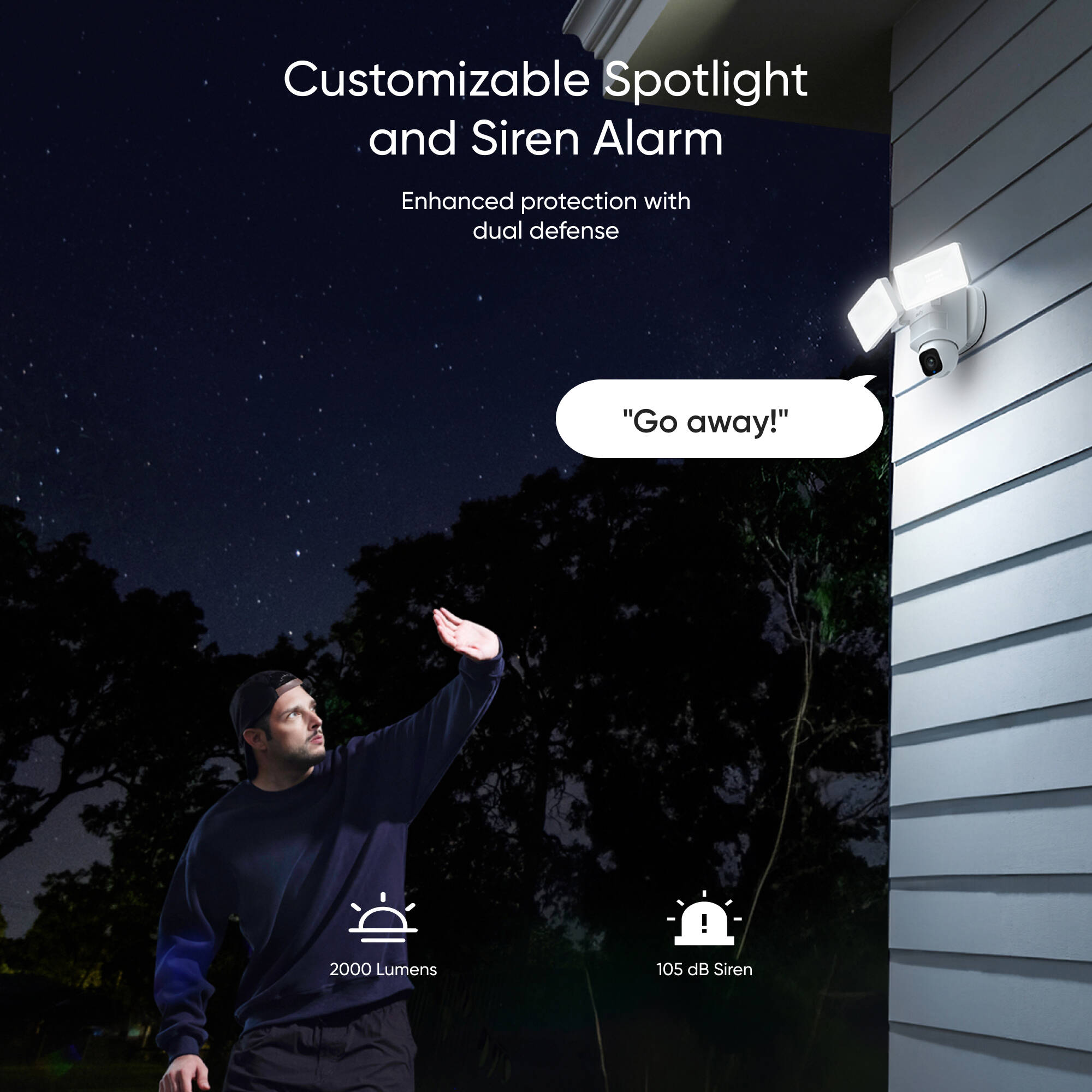 The Eufy Security Floodlight Camera E30 is an outdoor security camera that features 360° surveillance, 2K HD video resolution, and AI motion tracking with 2,000-lumen motion-activated floodlights.
