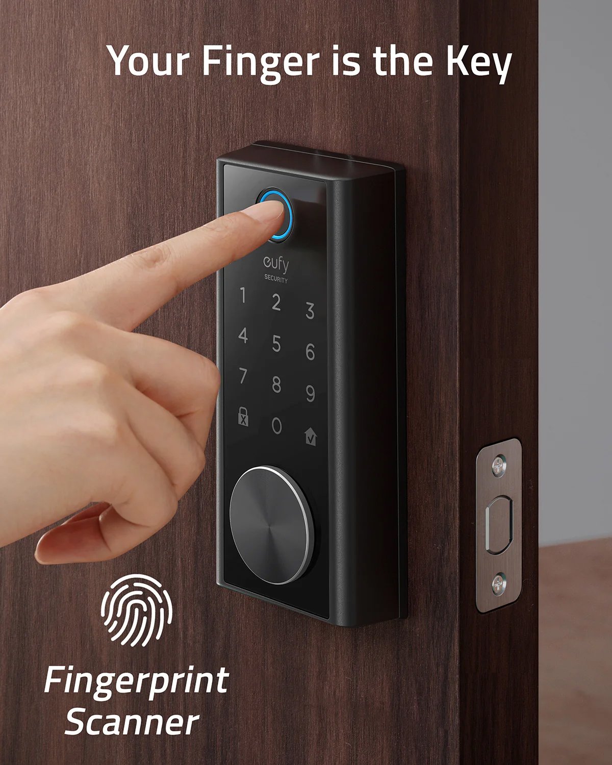 The Eufy Security Smart Lock S230 is a secure and durable smart lock with multiple unlocking methods, including a fast fingerprint reader, PIN codes, a mobile app, and a physical key, and is designed to be weather-resistant.