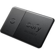 The Eufy Security SmartTrack Card is a slim, black, water-resistant Bluetooth tracker with an ultra-loud alarm that can be used to locate items via Apple's Find My app.