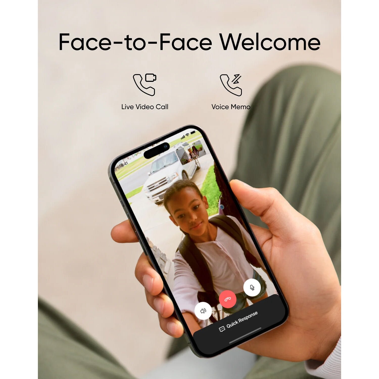 Eufy Security Video Doorbell C30 — sleek vertical black rectangle with camera lens at top and illuminated circular doorbell button below.