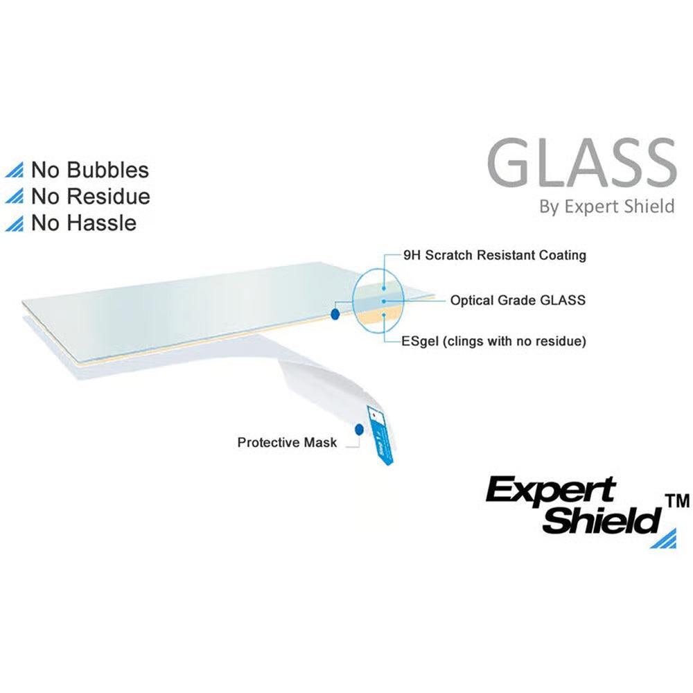 Expert Shield glass screen protector with features on a white background