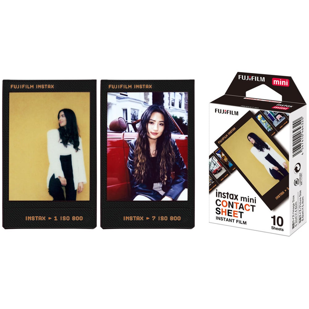 Pack of 10 sheets Fujifilm Instax Mini instant film with contact sheet style frame design for credit card-sized photos