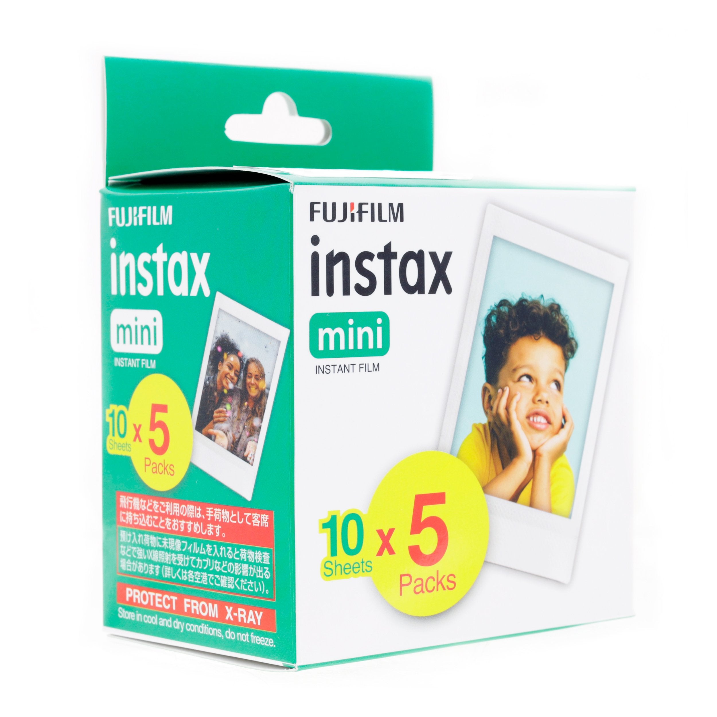 Instax Mini Film with white border is a credit card-sized print and comes in a pack of 5 x 10  instant films.