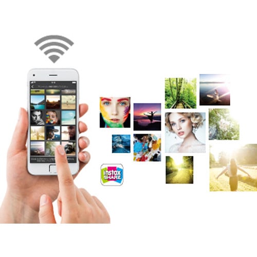 Fujifilm Instax Share SP-3 White printer for instant square photo prints from smartphone or tablet.