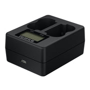Fujifilm BC-W235 Dual Battery Charger – charge two NP-W235 batteries simultaneously for your X-T4, X-T5, or GFX100S, keeping you powered for longer shoots.