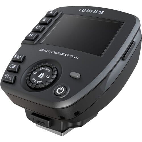 Fujifilm Wireless Commander EF-W1 device on a white background