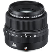 Fujinon GF 63mm f/2.8 R WR medium format lens for FUJIFILM GFX cameras, compact and lightweight with weather-resistant construction.