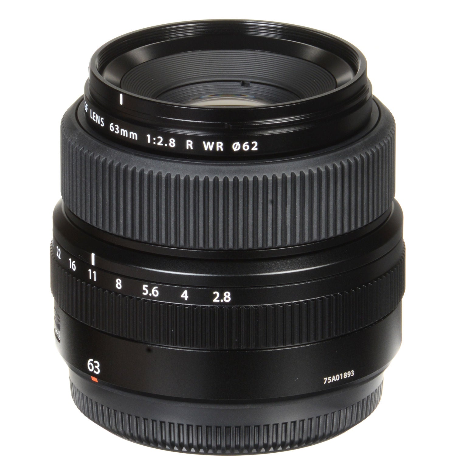 Fujinon GF 63mm f/2.8 R WR medium format lens for FUJIFILM GFX cameras, compact and lightweight with weather-resistant construction.