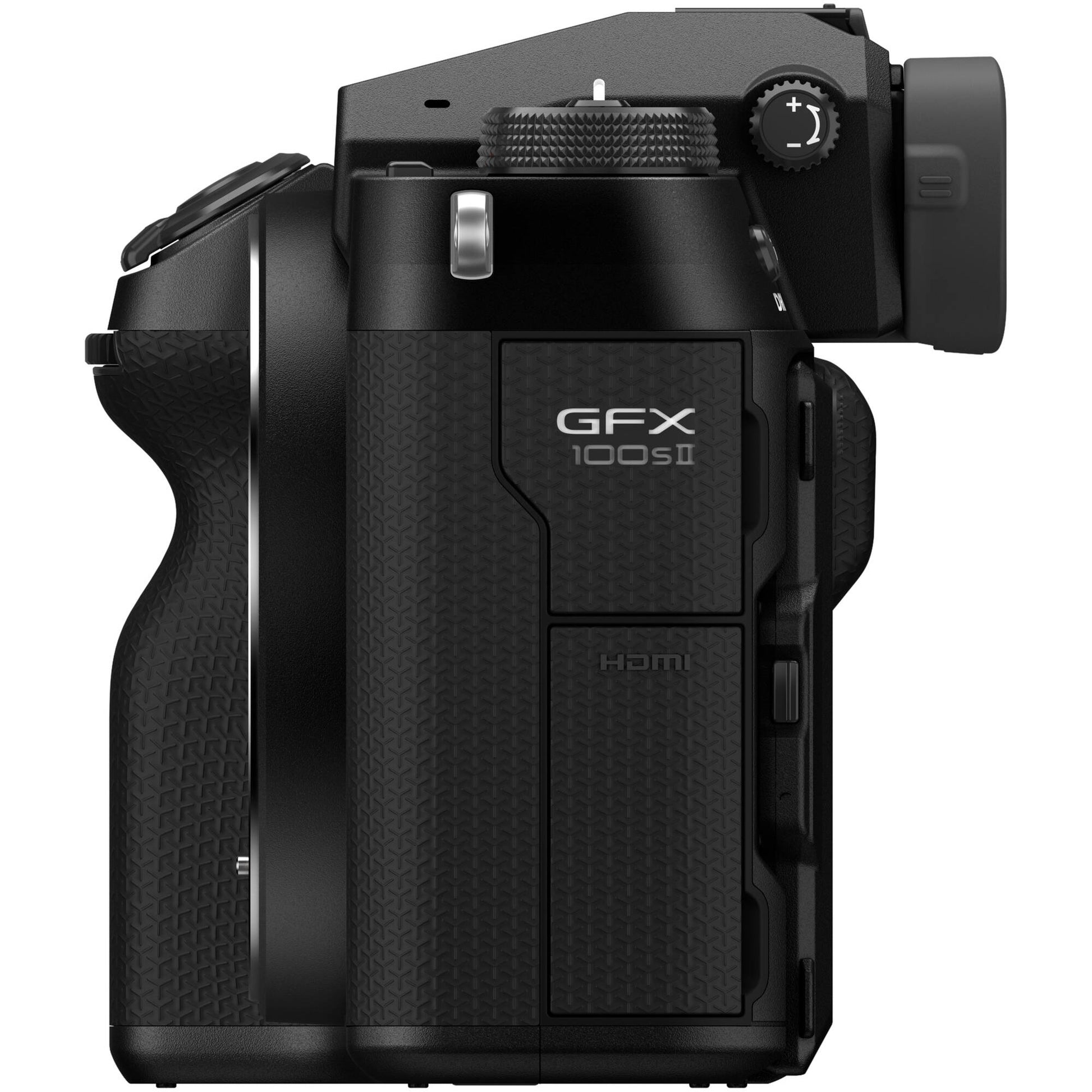 The Fujifilm GFX 100S II Mirrorless Camera with Case is a large format camera with a 102-megapixel CMOS II sensor and an X-Processor 5 imaging engine, shown packaged with a rugged, black outdoor case.