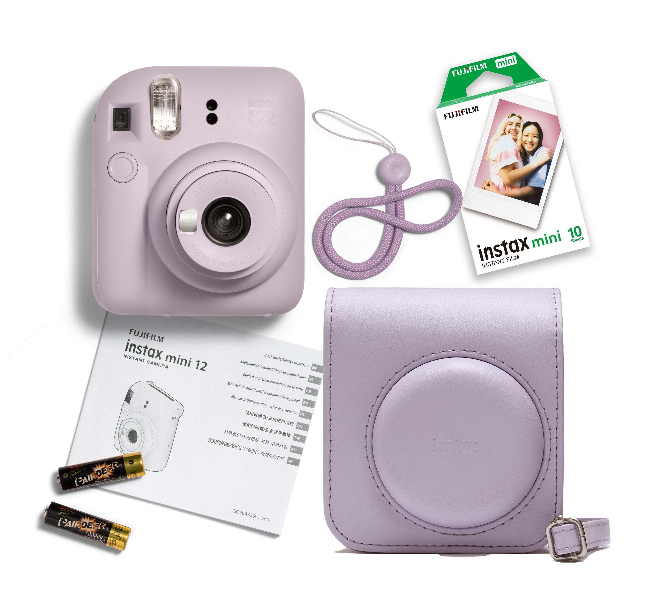 Take and print perfect selfies with the Instax Mini 12, featuring a built-in selfie mirror and close-up mode. 