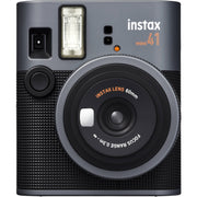 Fujifilm Instax Mini 41 instant camera with sleek two-tone design, automatic light adjustment, and close-up mode for credit card-sized instant prints